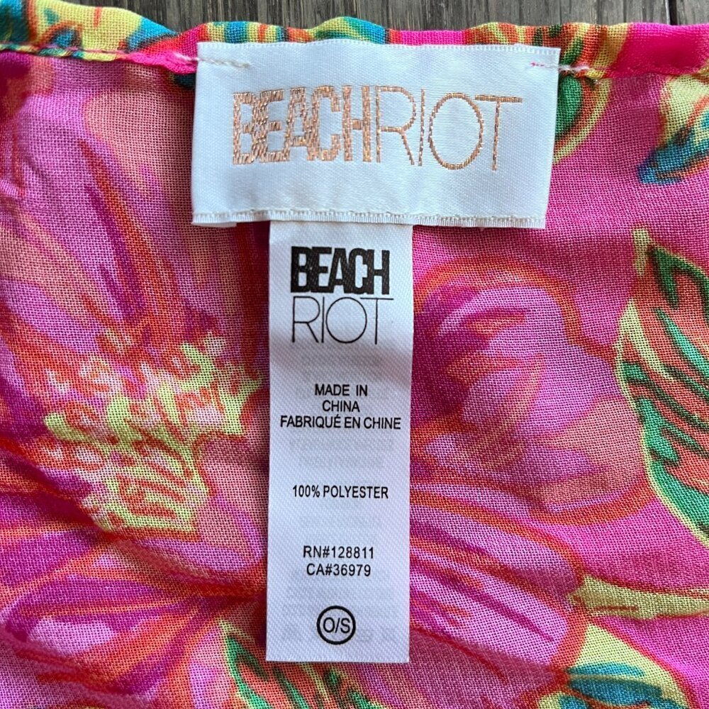 Beach Riot Floral Sarong Wrap Swim Cover Up One Size Tropical Resortwear - Picture 3 of 5